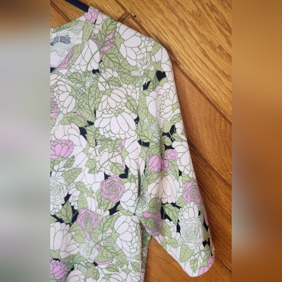 Lularoe Green, Pink, And Cream Floral Print Julia Bodycon Medium Dress - Picture 3 of 14